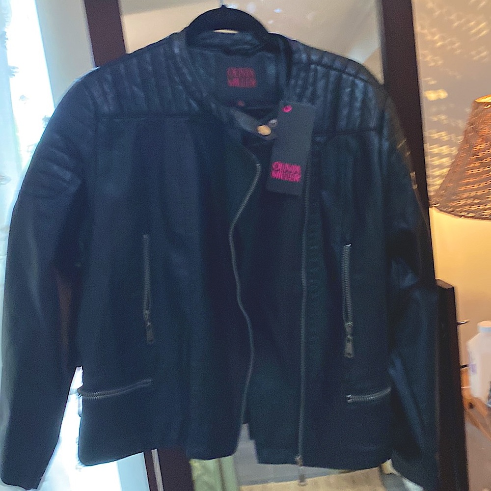 Olivia Miller faux leather Moto jacket. Black extra large never worn brand new.